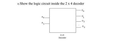 Solved 4) Show the logic circuit inside the 2 x 4 decoder Og | Chegg.com
