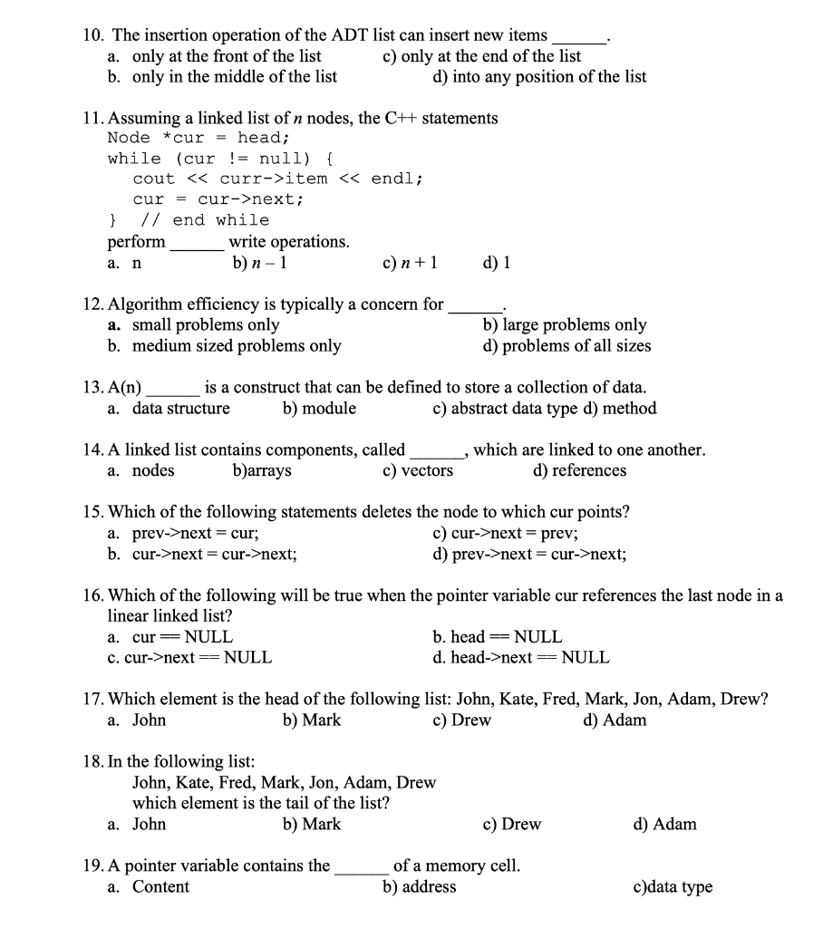 Solved Answer the following by encircling the correct answer | Chegg.com