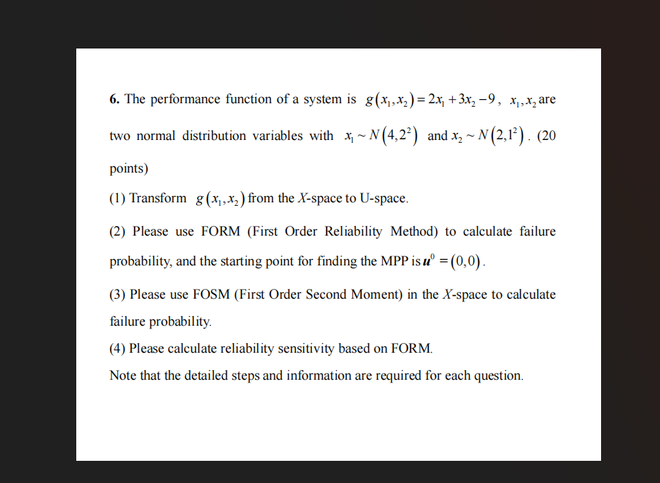 Solved 6. The Performance Function Of A System Is | Chegg.com