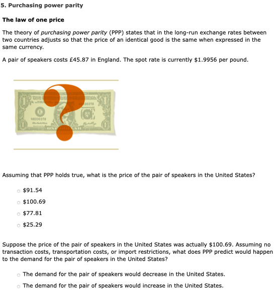 Solved 5 Purchasing Power Parity The Law Of One Price The Chegg Solved 5 Purchasing Power Parity The Law Of One Price The Chegg