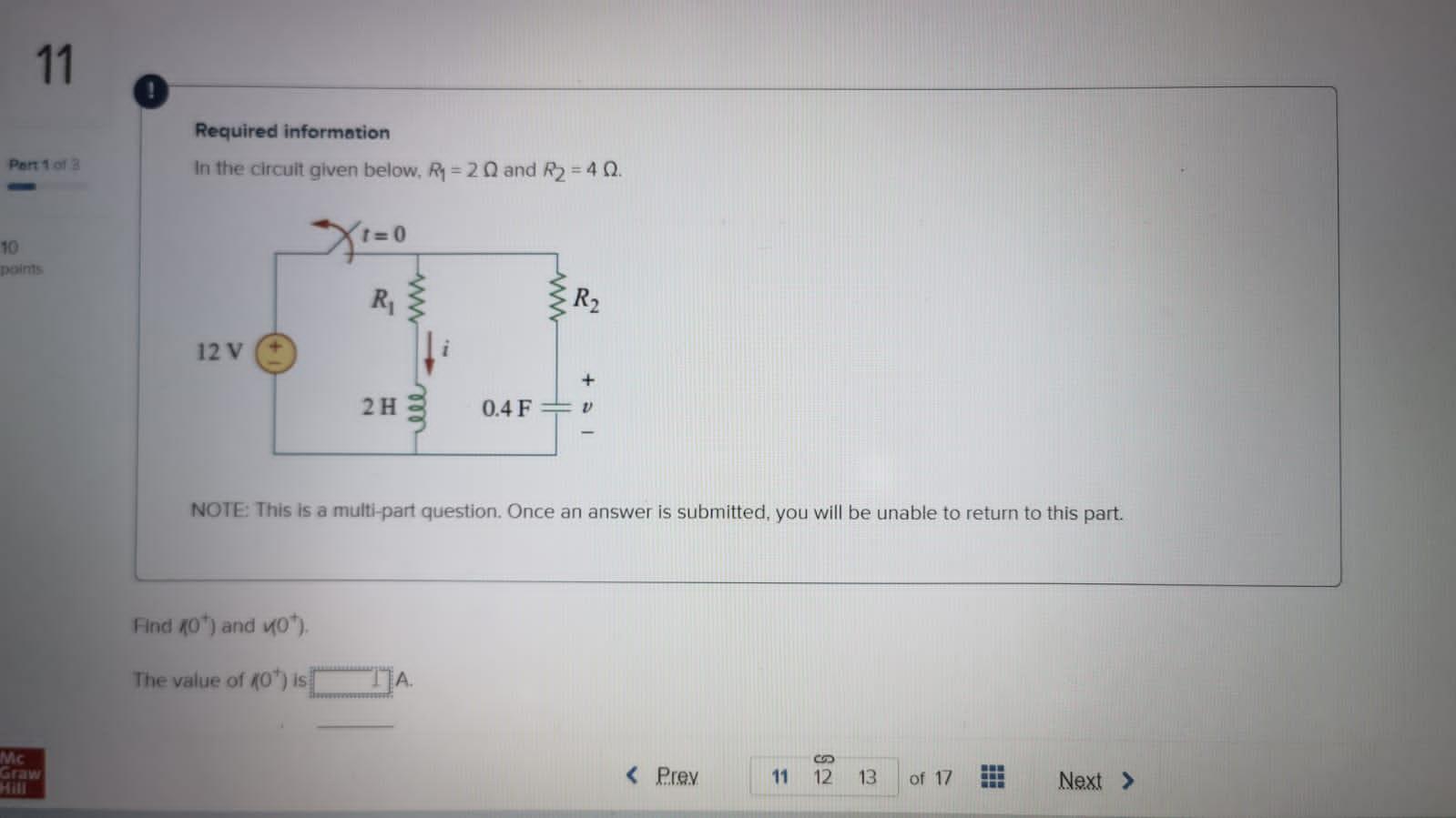 Solved Required information In the circuit given below, | Chegg.com