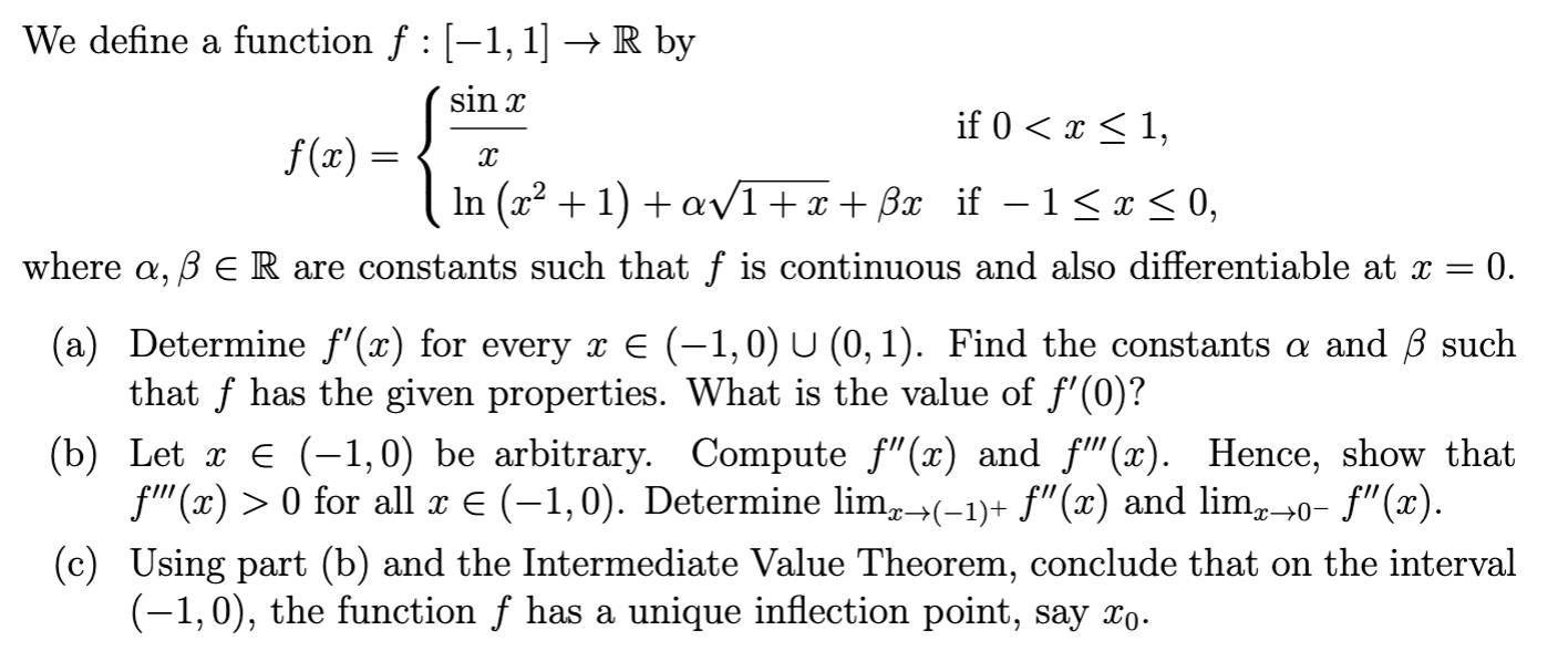 Solved We Define A Function F [−1 1]→r By