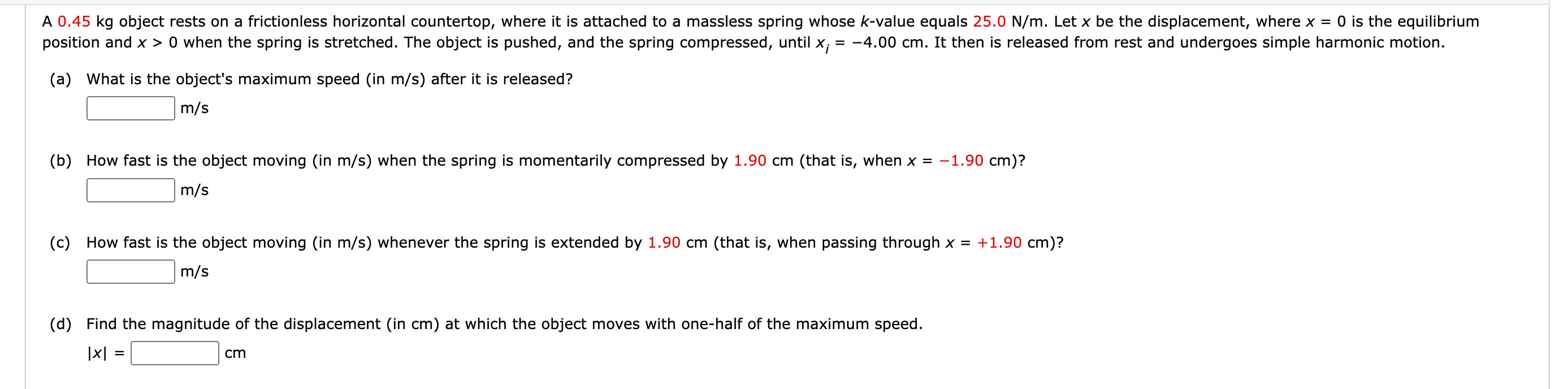 Solved (a) What Is The Object's Maximum Speed (in M S ) 