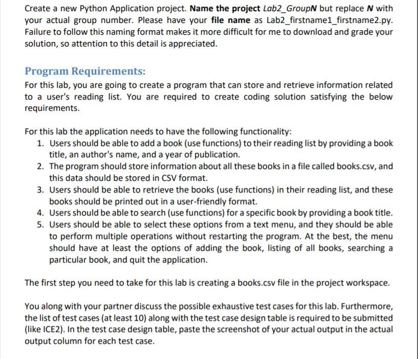 Solved Create a new Python Application project. Name the | Chegg.com