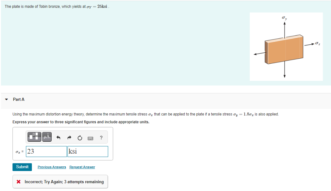 Solved The plate is made of Tobin bronze, which yields at