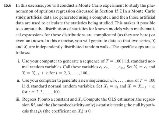 Solved 15.6 In this exercise, you will conduct a Monte Carlo | Chegg.com