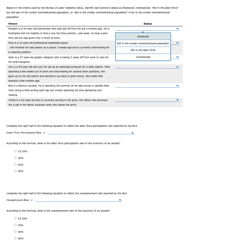 Solved Based On The Criteria Used By The Bureau Of Labor | Chegg.com