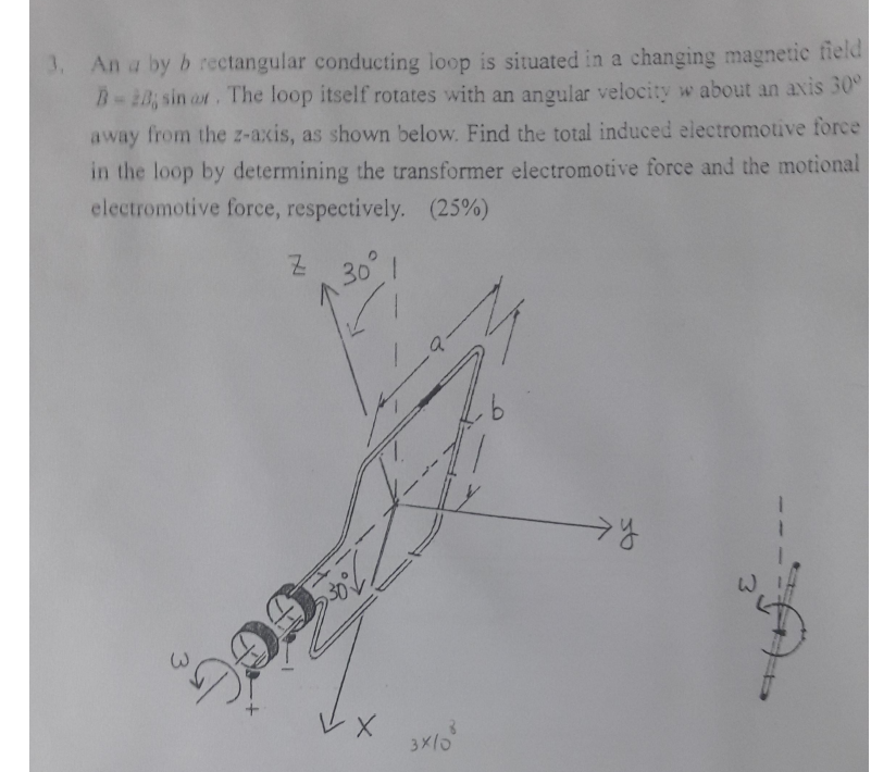 Solved 3. Ana By B Rectangular Conducting Loop Is Situated | Chegg.com