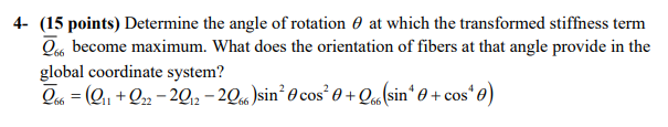 Solved 4- (15 points) Determine the angle of rotation 0 at | Chegg.com