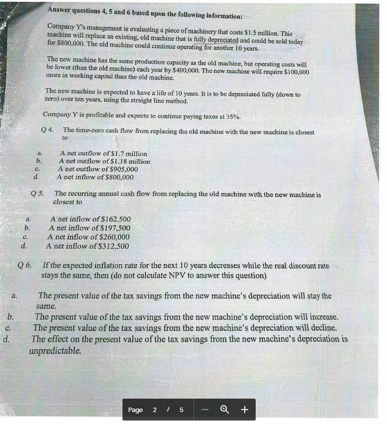 Solved Answer questions 4, 5 and 6 based upon the following | Chegg.com