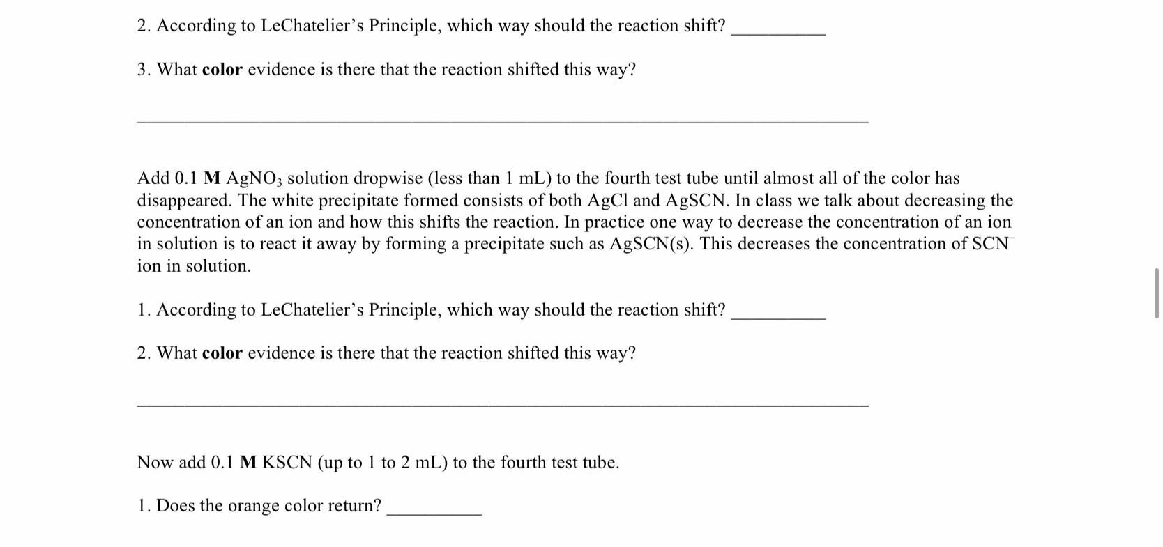 Solved Procedure 3. Iron(III) Chloride Plus Potassium
