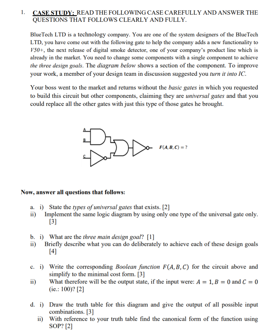 Solved 1. CASE STUDY: READ THE FOLLOWING CASE CAREFULLY AND | Chegg.com