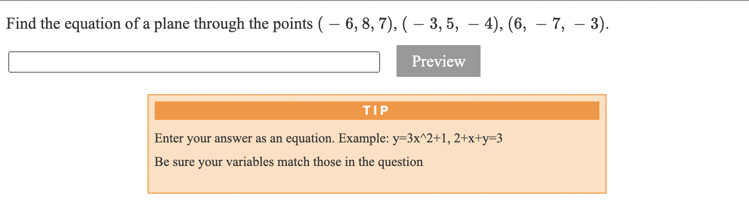 Solved Find The Equation Of A Plane Through The Points ( – | Chegg.com