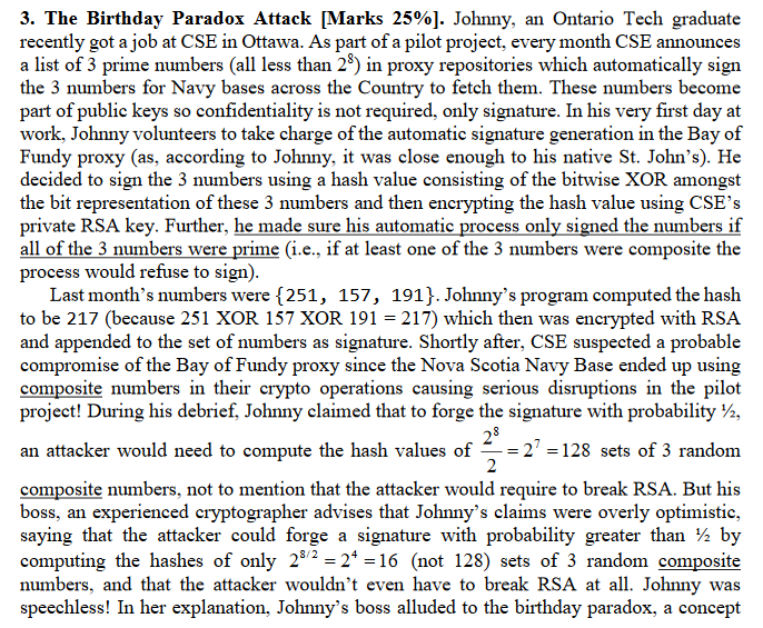 4. Attempting a Birthday Attack on SHA-256 [Marks: | Chegg.com