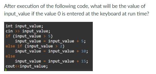 Solved After execution of the following code, what will be | Chegg.com