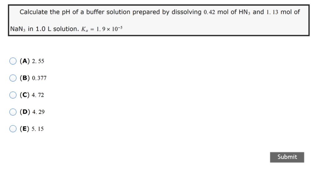 Solved Calculate The PH Of A Buffer Solution Prepared By | Chegg.com