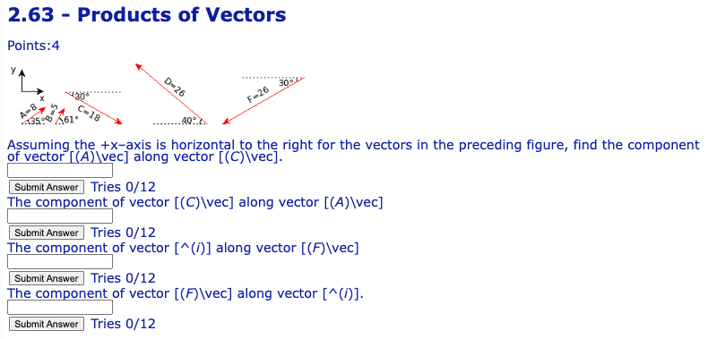 Solved 2.63 - Products of Vectors Points: 4 Assuming the | Chegg.com