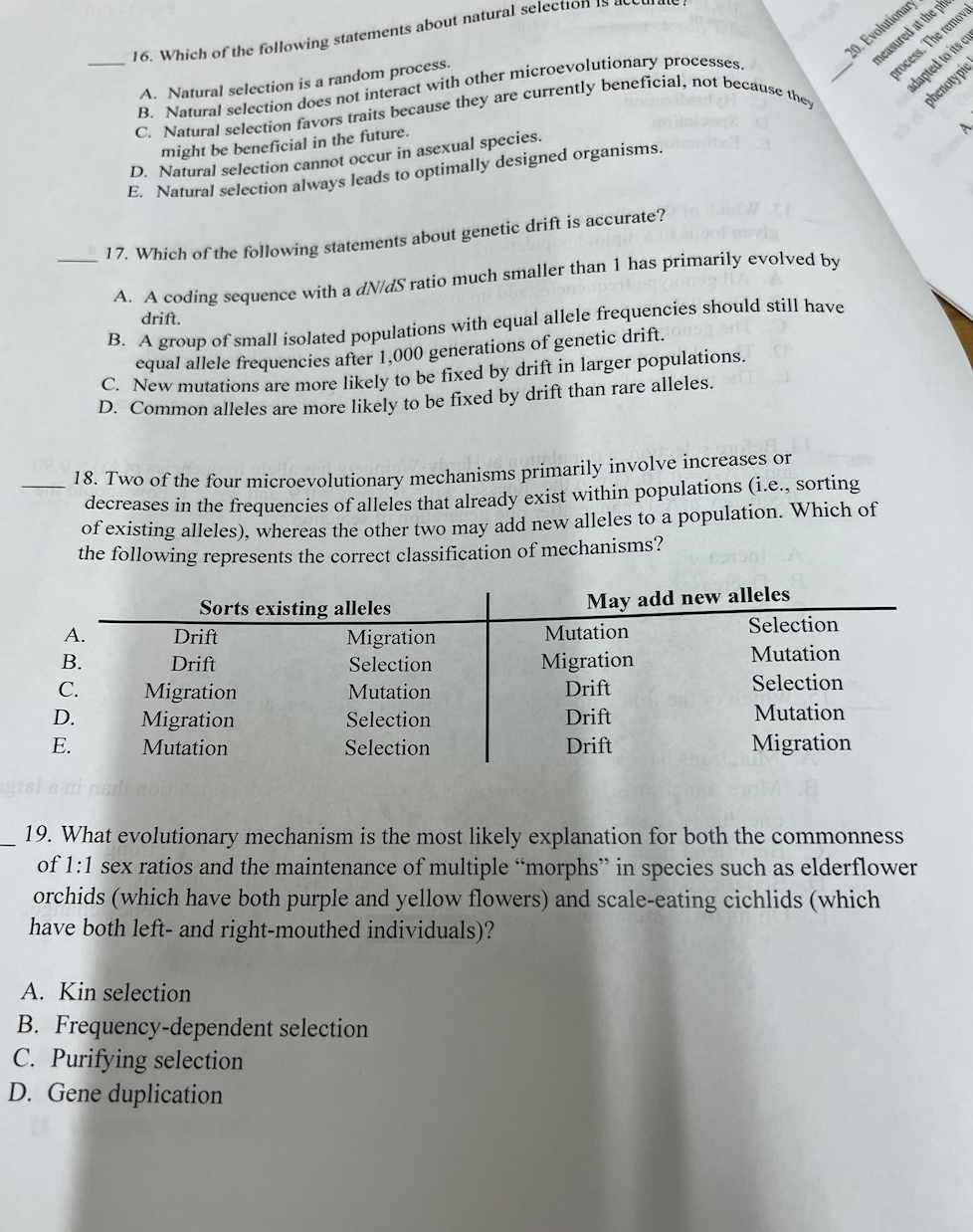 Solved Page 9 of 20 20. Evolutionary biologists use slightly | Chegg.com