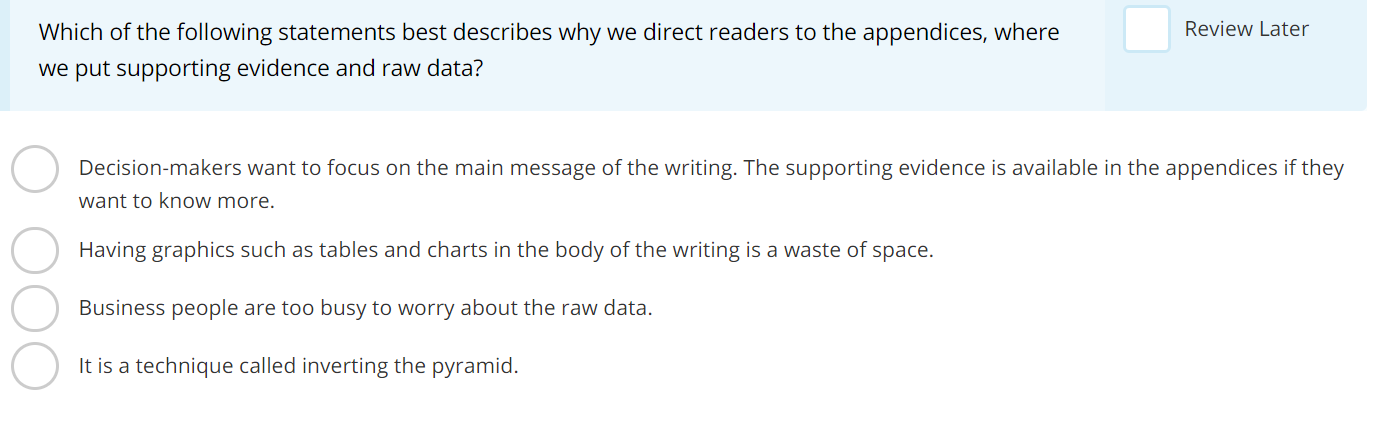 Solved What is the main goal of using business writing | Chegg.com