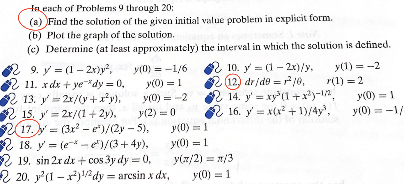 Solved In Each Of Problems 9 Through 20: (a) Find The | Chegg.com