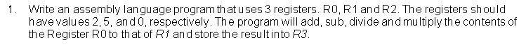 Solved 1. Write an assembly language program that uses 3 | Chegg.com