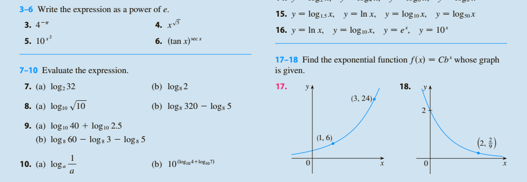 3 6 Write The Expression As A Power Of E 3 4 4 Chegg Com