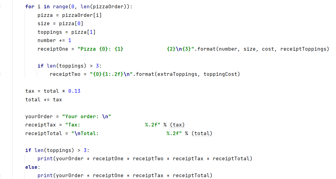 Solved I have a receipt program where you would input a | Chegg.com