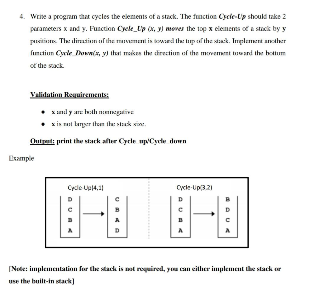 Solved 4. Write a program that cycles the elements of a | Chegg.com