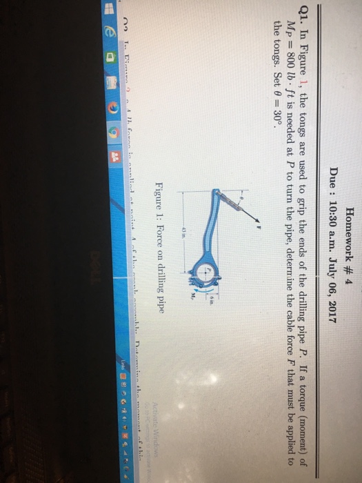 Solved In Figure 1, the tongs are used to grip the ends of