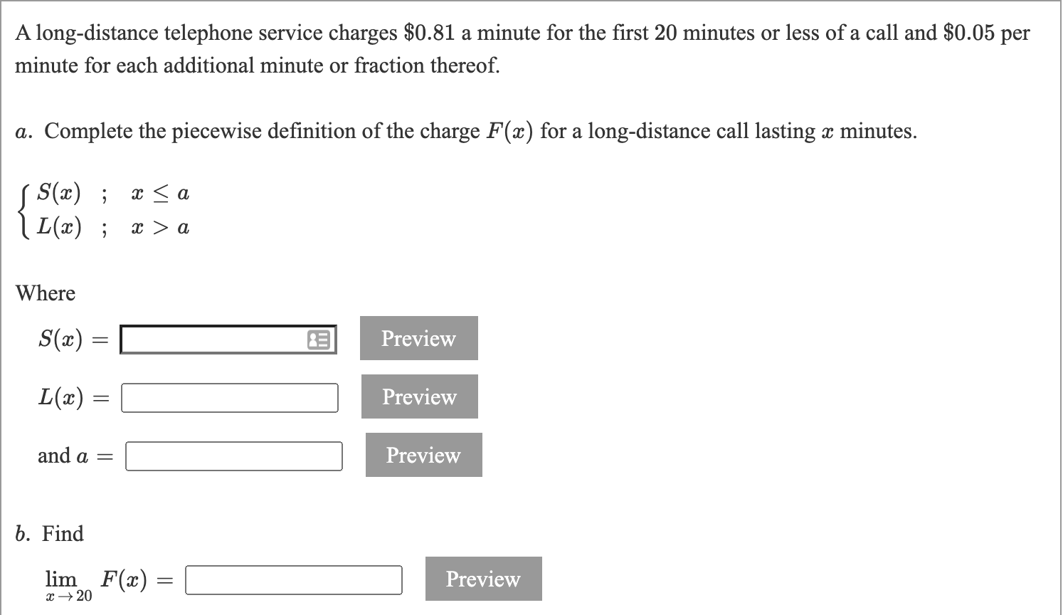 Solved A longdistance telephone service charges 0.81 a