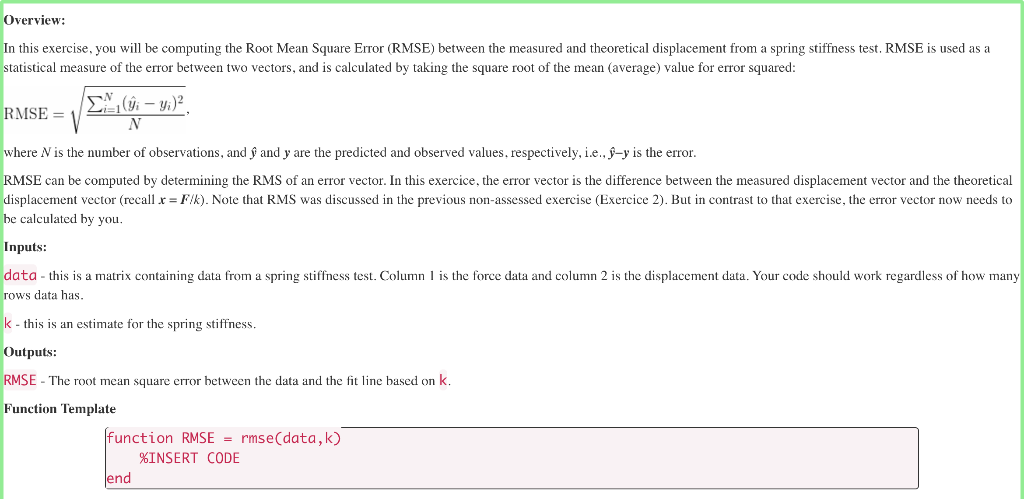 Overview: In this exercise, you will be computing the | Chegg.com
