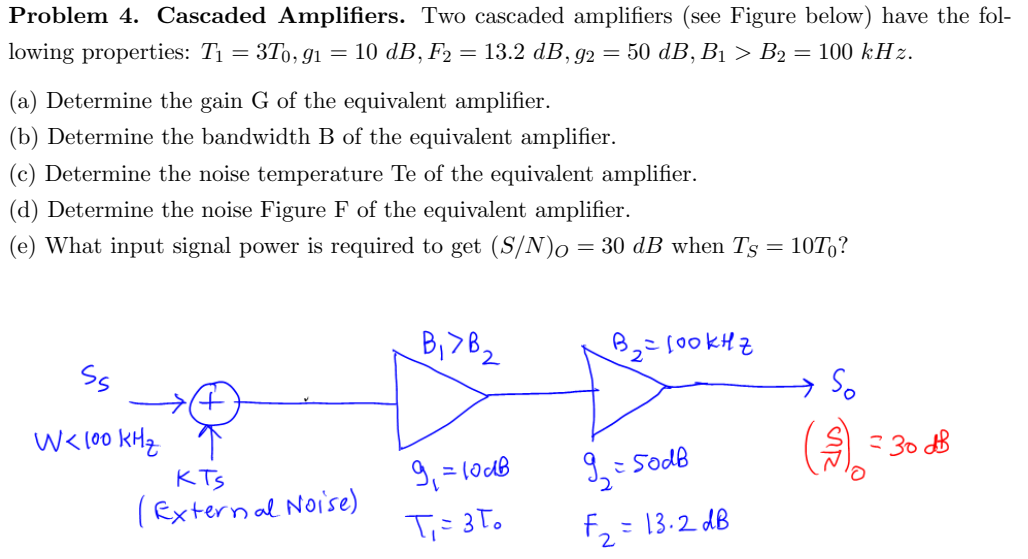 Solved Problem 4 Cascaded Amplifiers Two Cascaded Ampli Chegg Com