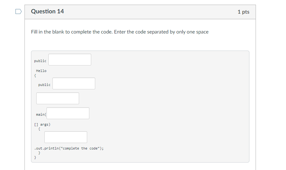 Solved Fill in the blank to complete the code. Enter the | Chegg.com