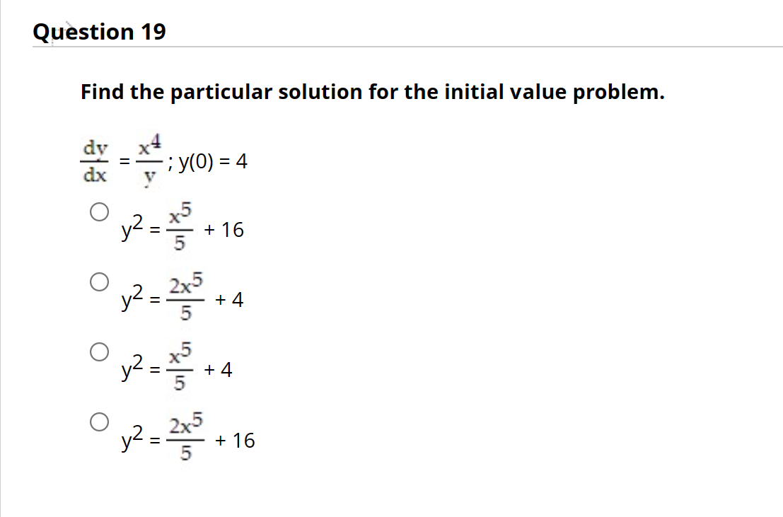 Solved Find the particular solution for the initial value | Chegg.com