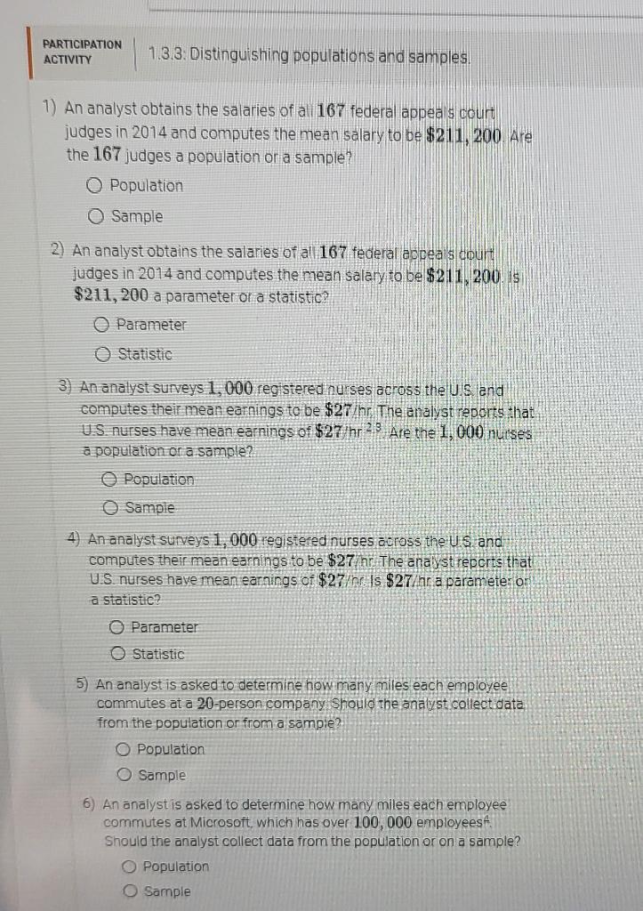 Solved PARTICIPATION ACTIVITY 1.3.3. Distinguishing | Chegg.com