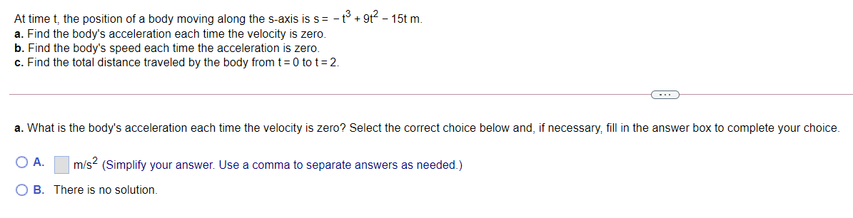 Solved At time t, the position of a body moving along the | Chegg.com