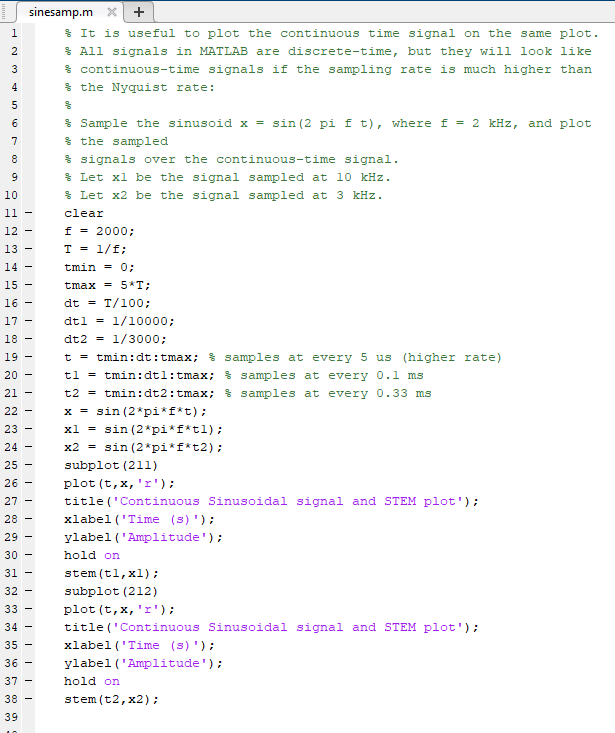 Solved Questions: Explain what is going on in this MATLAB | Chegg.com