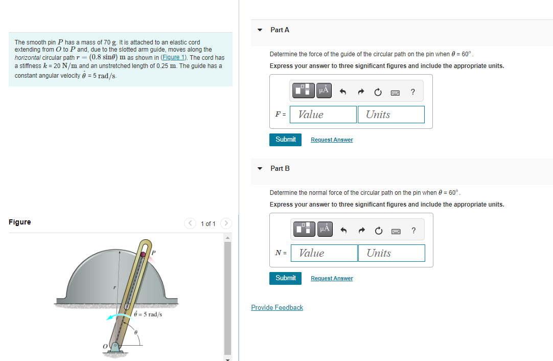 Solved The smooth pin P has a mass of 70 g. It is attached