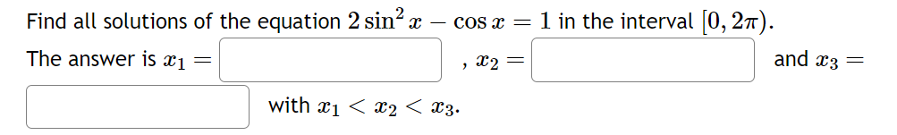 Solved Find All Solutions Of The Equation 2sin2x−cosx1 In 3316