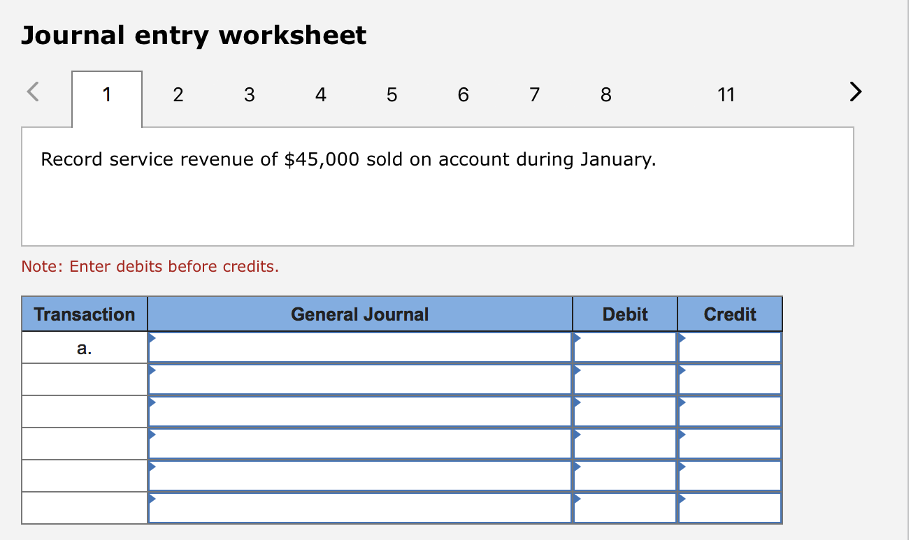 Service Income Recording Solved Required information [The following information | Chegg.com