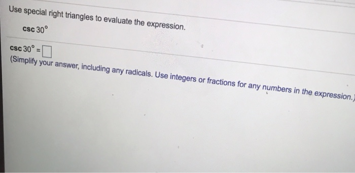 Solved Use special right triangles to evaluate the | Chegg.com