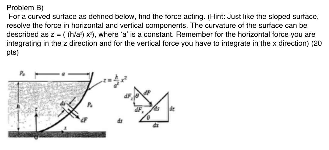 Solved Problem B) For a curved surface as defined below, | Chegg.com