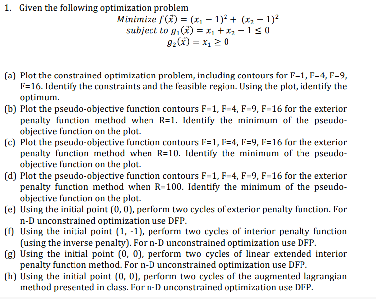 1. Given the following optimization problem Minimize | Chegg.com
