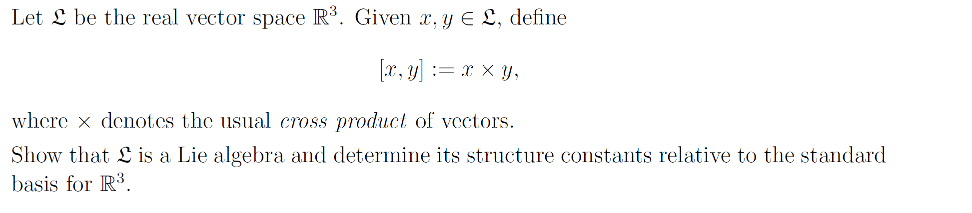 Solved Let L be the real vector space R3. Given x,y∈L, | Chegg.com