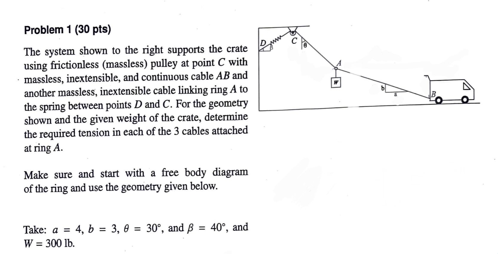 Solved Problem 1 (30 pts) The system shown to the right | Chegg.com