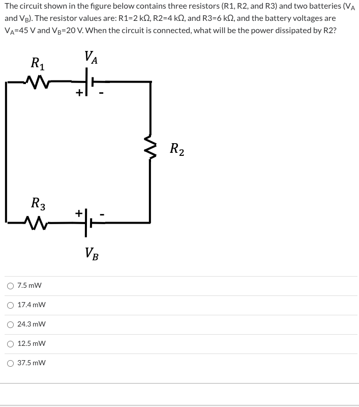 Solved The circuit shown in the figure below contains three | Chegg.com
