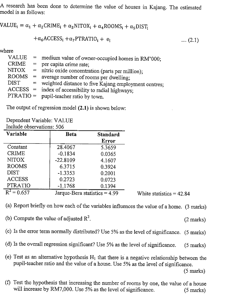 Solved A research has been done to determine the value of | Chegg.com