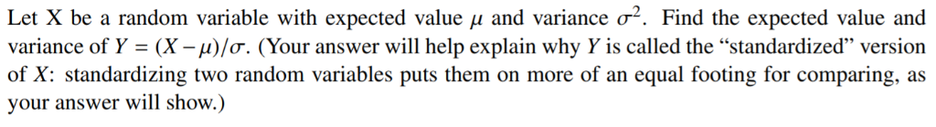 Solved Let X be a random variable with expected value and | Chegg.com