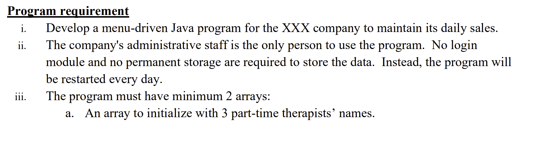 Solved Purpose of assignment Create a menu-driven | Chegg.com
