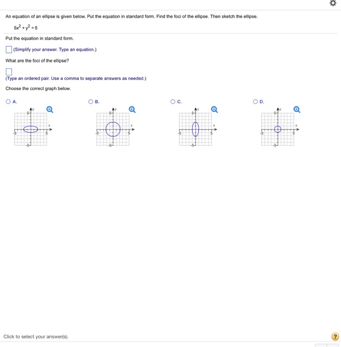 Solved An equation of an ellipse is given below. Put the | Chegg.com